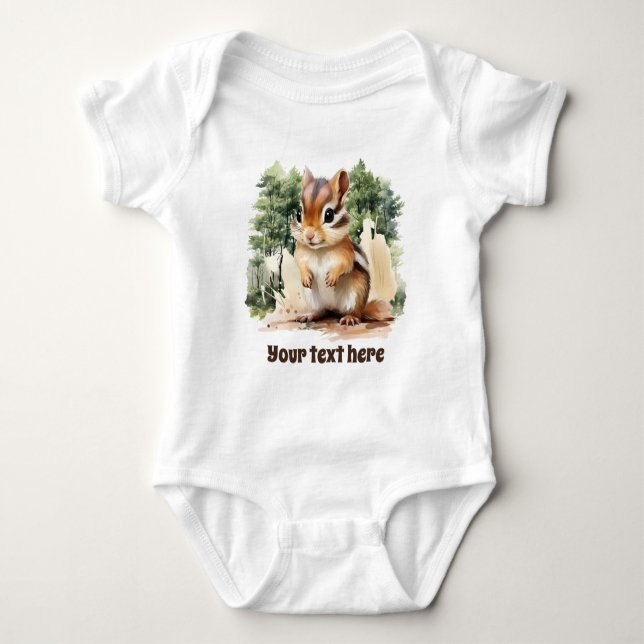Body mignon unisex woodland chipmunk ajouter du texte (Devant)