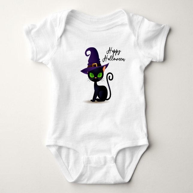 Body Mignonne Black Cat Baby Bodysuit (Devant)