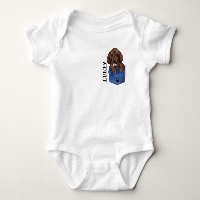 Body Mignonne Dachshund Dans Mon Poche Bodysuit Personn (Devant)