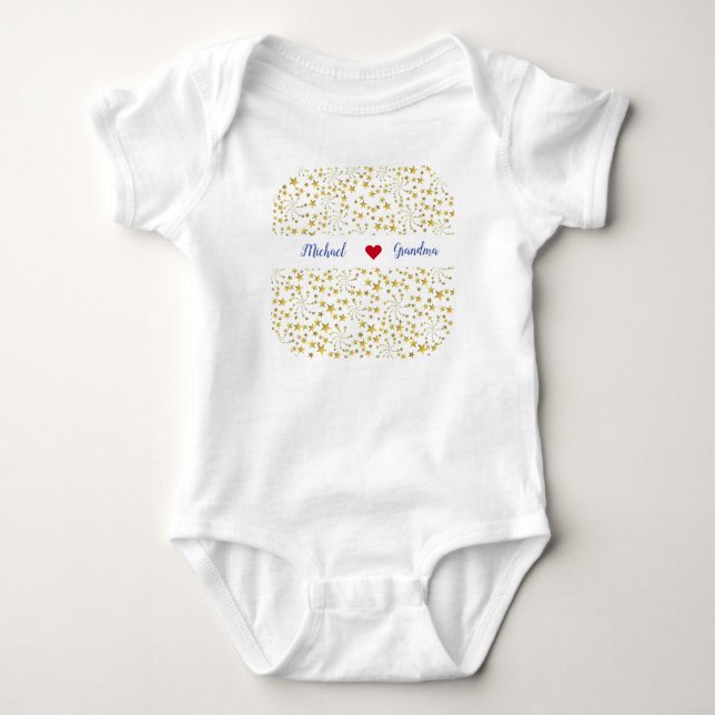 Body Mignonne Elegant Gold Stars Nom Aime Grand-mère (Devant)