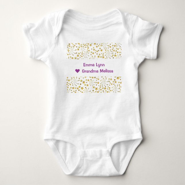 Body Mignonne Elegant Gold Stars Nom Love Grand-mère (Devant)