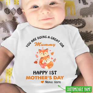 Body Mignonne Foxes Mummy Happy 1ère Fête des Mères