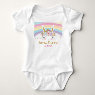 Body Mignonne lapin arc-en-ciel 1er Anniversaire Costum