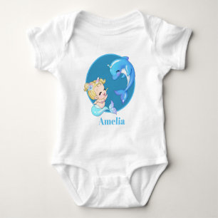 Body mignonne licorne sirène ajouter nom dauphin bébé f