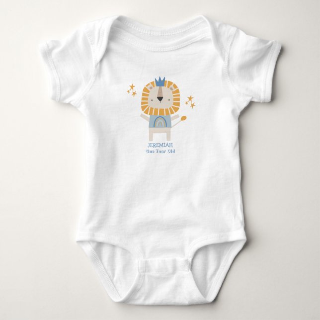 Body Mignonne Lion Baby Boy OneYearOld Personnaliser Bo (Devant)