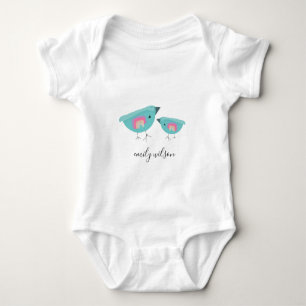 Body Mignonne main tiré arc-en-ciel bleu Birdy Mère béb