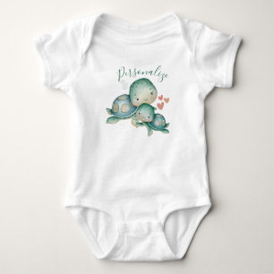 Body Mignonne maman Bébé Mer Turtle Vert Personnaliser