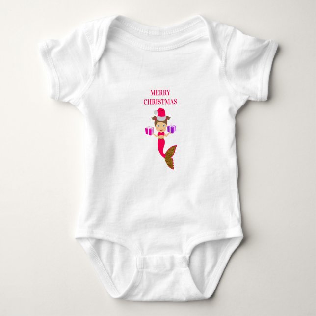 Body Mignonne Noël Sirène fille Santa Chapeau (Devant)