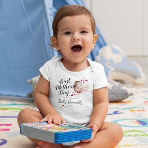 Body Mignonne première mère jour Coeur Photo Bébé Bodys