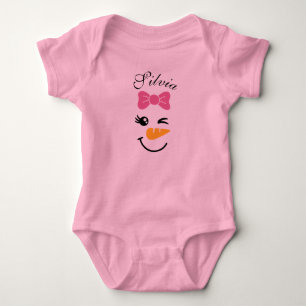 Body Mignonne Snowman visage Noël Baby Bodysuit