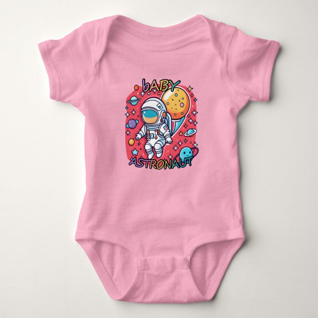 Body Mignonne tenue pour bébé astronaute. (Devant)