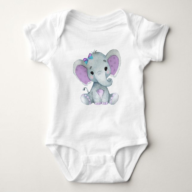 Body Mignonne tenue pour bébé éléphant fille (Devant)