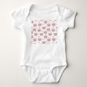Body Mignons chatons roses et motif de coeurs pour enfa