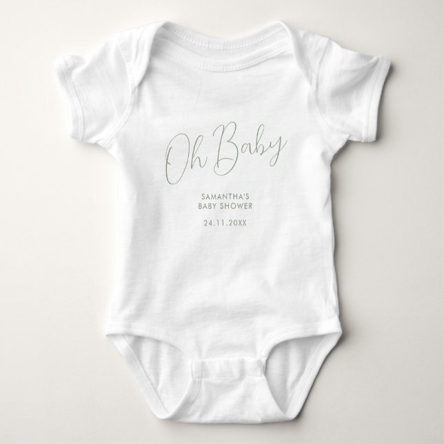 Body Minimalist Script Sage Green Oh Baby gift (Devant)