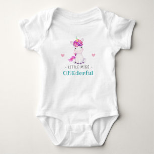 Body Miss Onederful 1er anniversaire fille Unicorn
