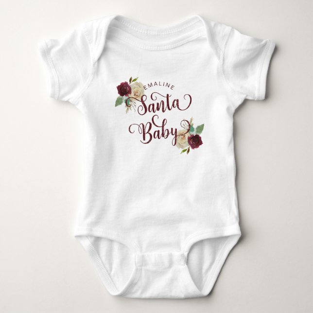 Body Mistletoe Manor Noël Floral Père Noël bébé fille (Devant)