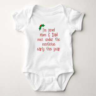 Body Mistletoe rouge et vert amusant Bodysuit bébé
