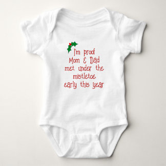 Body Mistletoe rouge et vert amusant Bodysuit bébé