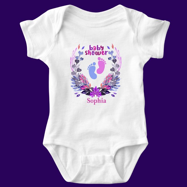 Body Modèle floral de Baby shower mou personnalisé (Créateur téléchargé)