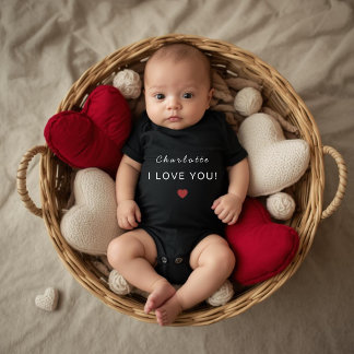 Body Modern Personalized Valentine Baby Bodysuit