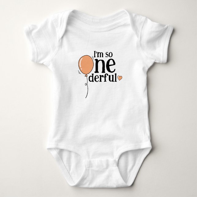 Body Moderne Cute Orange Ballon Anniversaire (Devant)