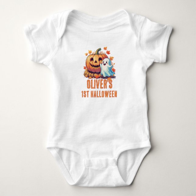 Body Mon 1er Halloween Kawaii Citrouille  (Devant)