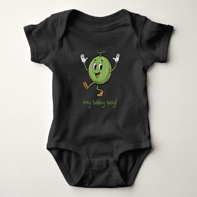 Body Mon bébé garçon Pastèque joyeuse (Devant)