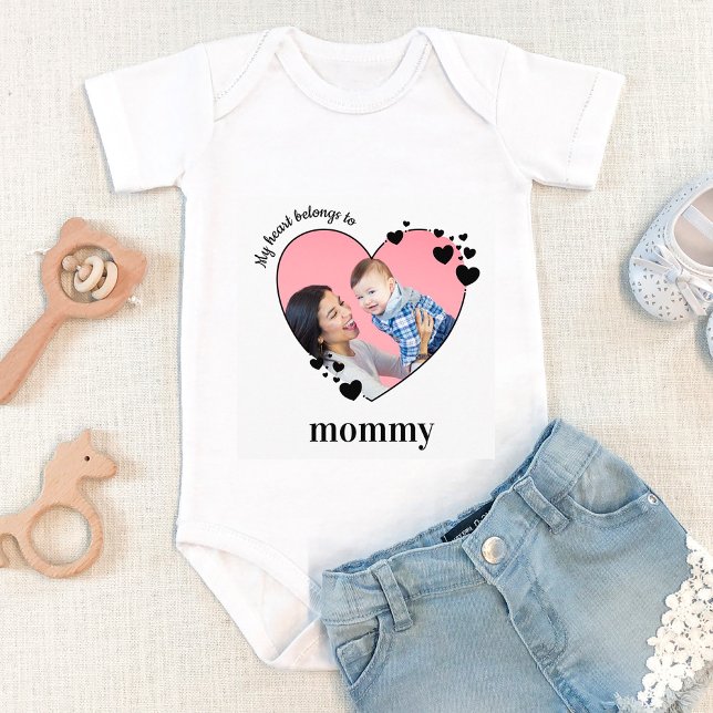 Body Mon Coeur Appartient À Maman Photo Personnalisée D (Créateur téléchargé)