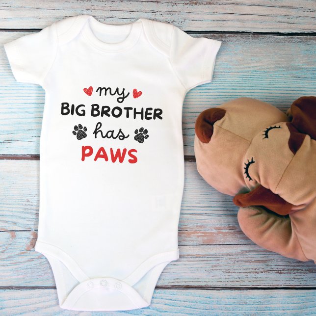 Body Mon Grand Frère A Des Paquets Amateurs D'Animaux D (My Big Brother Has Paws Cute Pet Lovers Baby Bodysuit)