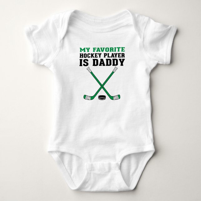 Body Mon joueur préféré de hockey est Sticks verts papa (Devant)