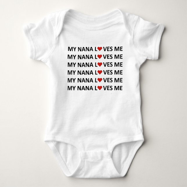 Body MON NANA M'AIME - COEUR ROUGE Bébé (Devant)