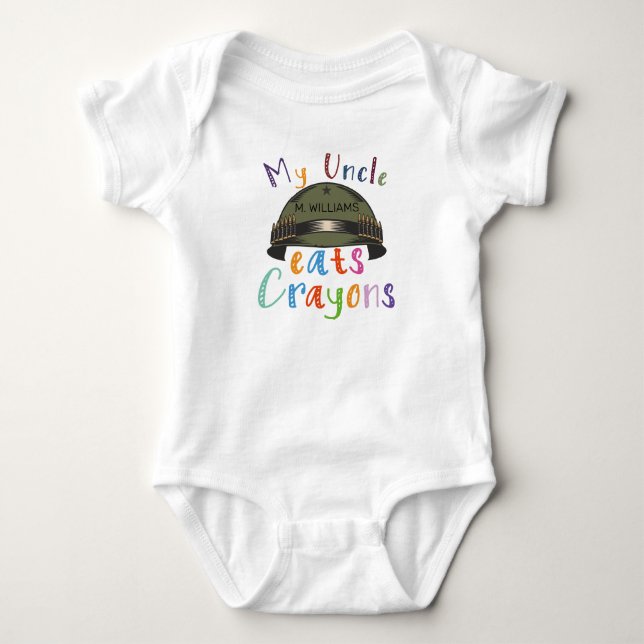 Body Mon oncle mange des Crayons - Armée militaire pers (Devant)