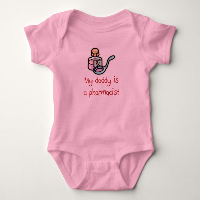 Body Mon papa est un T-shirt de bébé de pharmacien (Devant)