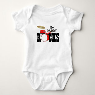 Body "Mon papa Rocks !" avec ensemble à tambour