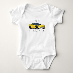 Body Mon père aime jouer avec Corvettes C7 Jaune