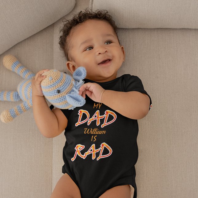 Body Mon père est Rad Ajouter un nom personnalisé (My Dad is Rad Add Custom Name Baby Baby Bodysuit)