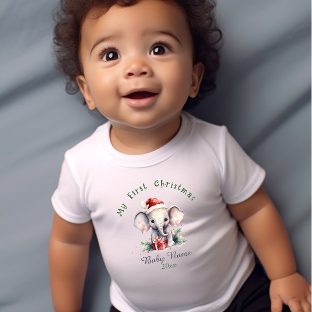 Body Mon premier éléphant de Noël Nom personnalisé Keep (Créateur téléchargé)