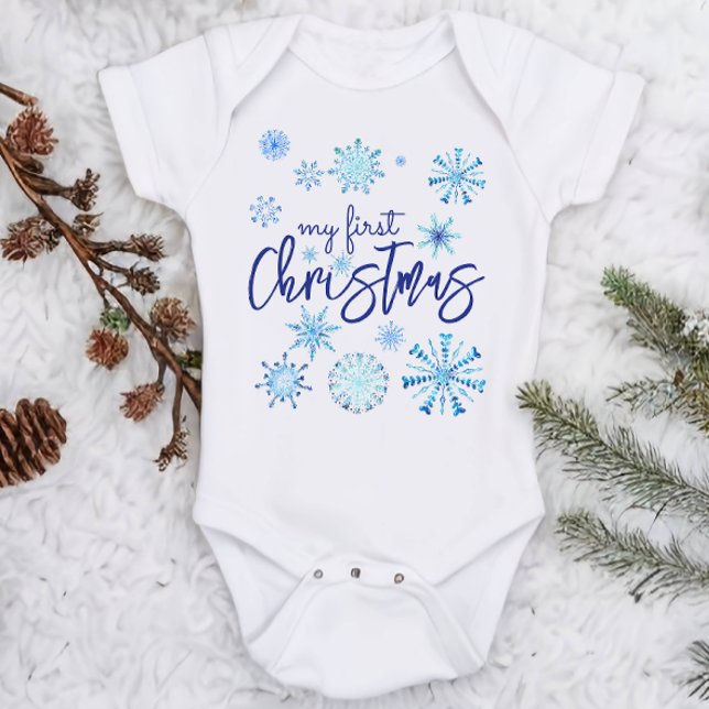 Body Mon premier enfant de Noël a des flocons bleus (Créateur téléchargé)
