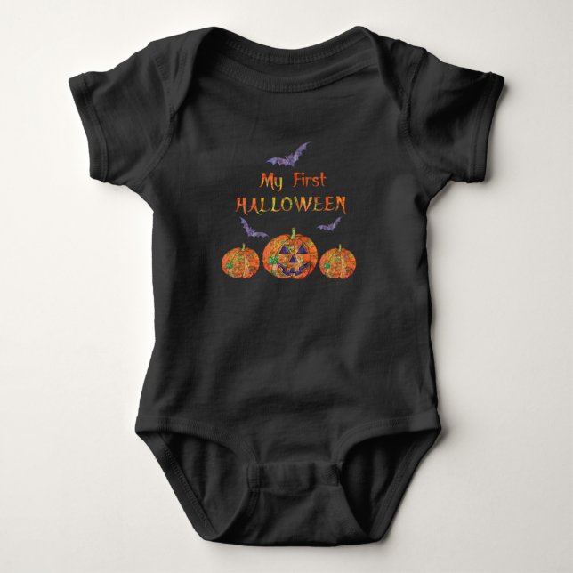 Body Mon premier Halloween pour le bébé : Citrouilles (Devant)