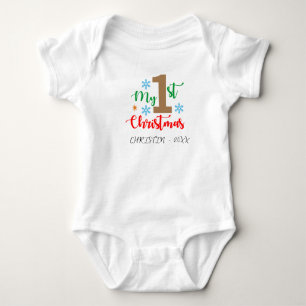Body Mon premier Noël personnalisé Nom de bébé