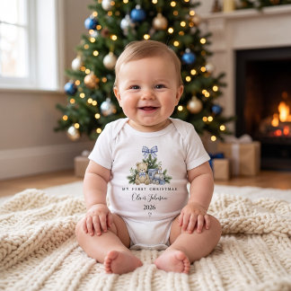 Body « Mon premier Noël » pour bébé garçon personnalisé