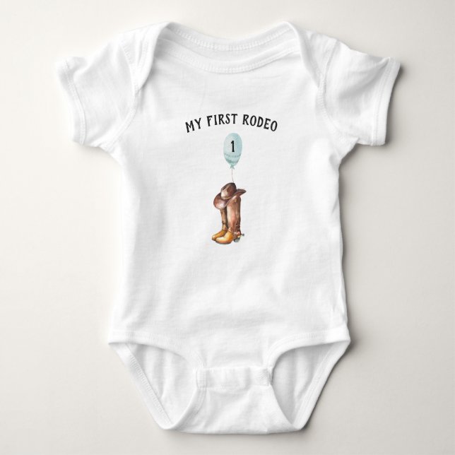 Body Mon Premier Rodéo | Chemise 1er Anniversaire (Devant)