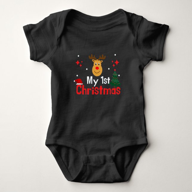 Body Mon premier T-shirt pour bébé de Noël (Devant)