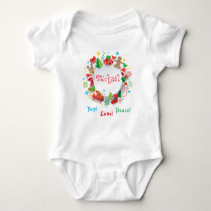 Body Monogramme 20XX Bonjour Hiver Symboles de vacances