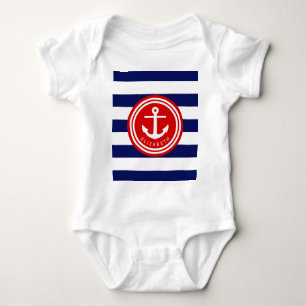 Body Monogramme d'Ancre de la bande marine Preppy sur r