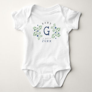 Body Monogramme de bébé Blueberry Bodysuit