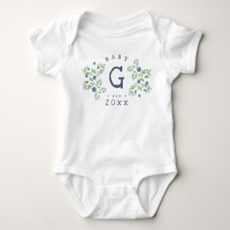Body Monogramme de bébé Blueberry Bodysuit