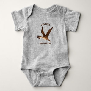 Body Monogramme Jurassic animal sauvage mignon gris bru