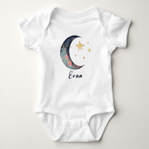Body Monogramme Nom du bébé Etoiles de la lune de la te