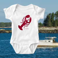 Monogramme personnalisé de homard rouge nautique
